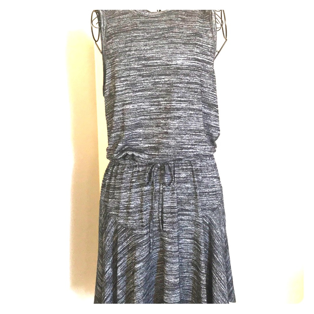 Black&Grey space dye jersey sundress with pockets